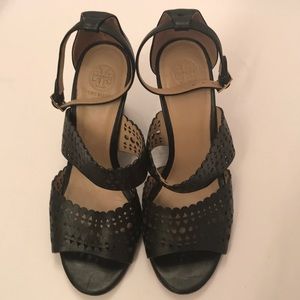 Tory Burch Laser Cut Wedge Sandals